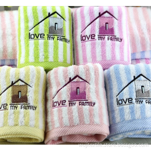 SGS Cotton Terry Face Towel with Embroidery (WJ-F1071)